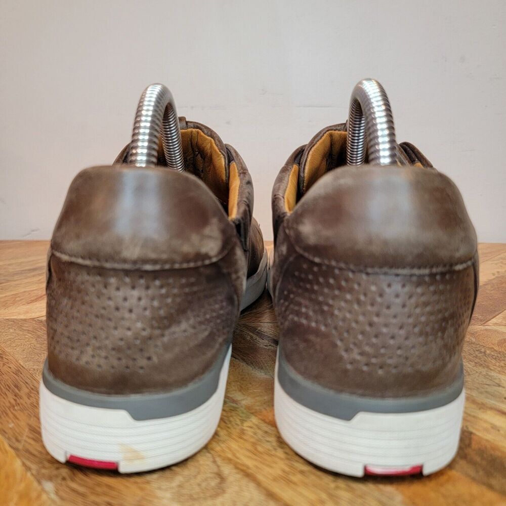 Kizik New York Court Brown Leather Sneakers Slip On Hands-Free Mens Size 7 M - Picture 6 of 9